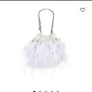 White feather diamond bag